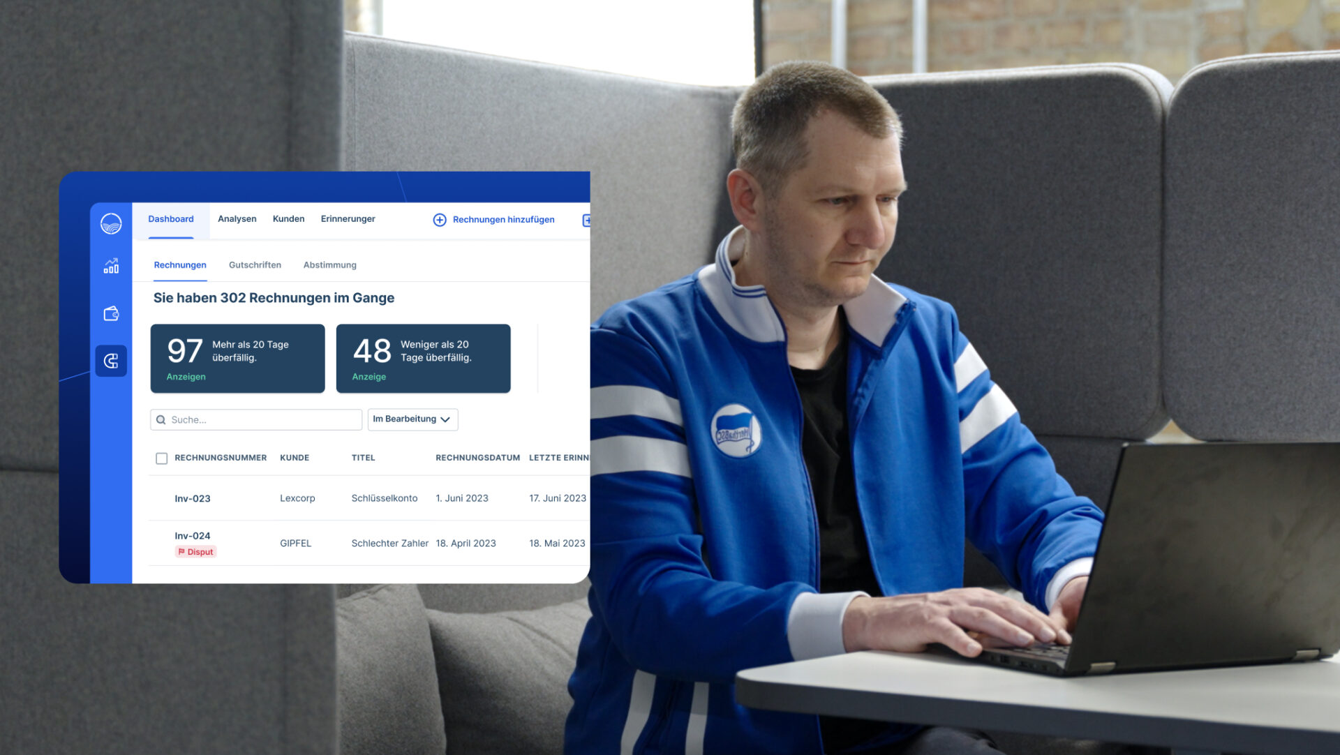 Kleinunternehmer schreibt nutzt die Software Agicap